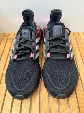 adidas Black Sneakers with Pink and Gray Accents